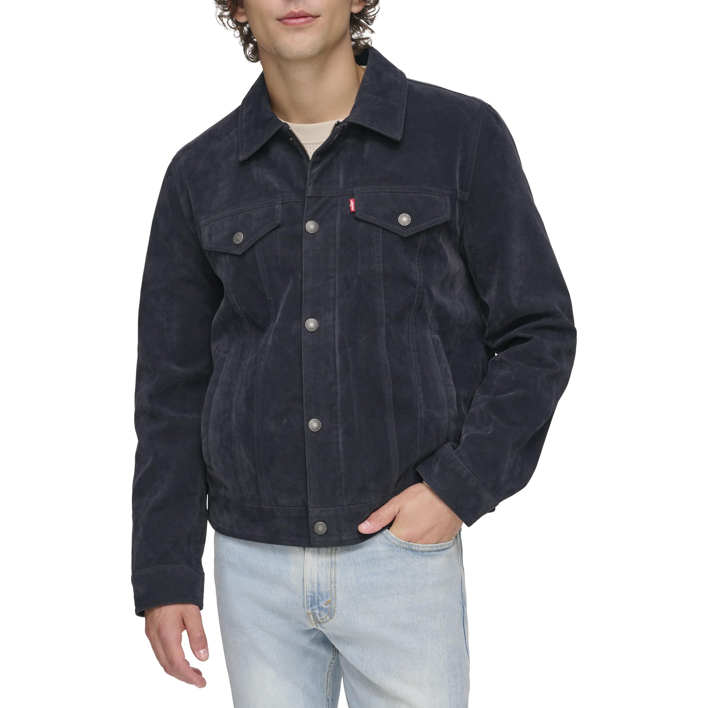 Snapklik.com : Levis Mens Legacy Leather Classic Trucker Faux